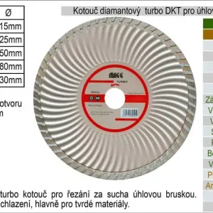 Kotouč diamantový turbo pro úhlové brusky DKT150 | Rychlá doprava