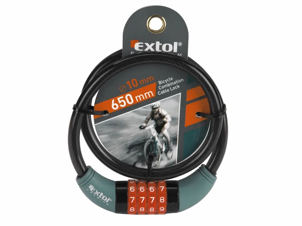 Zámek na kolo a motocykl 10x650mm kodové zamykání - Do vyprodání zásob