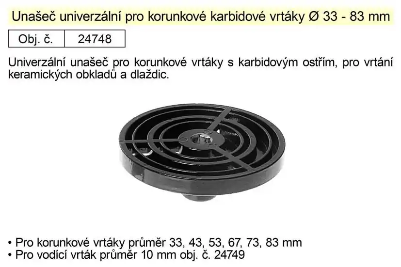 Zbývá jen pár kusů - Unašeč univerzální pro korunkové vrtáky průměr 33 - 83 mm