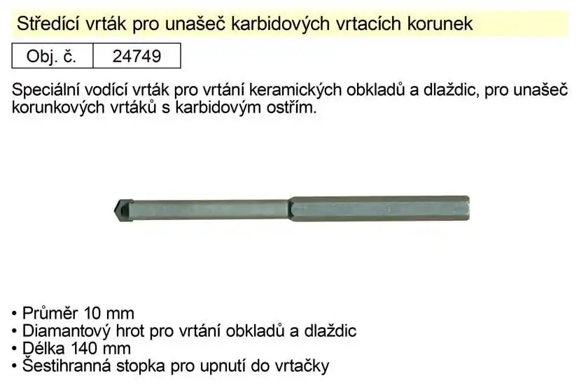 Vrták pro unášeč karbidových vrtacích korunek | Omezené zásoby
