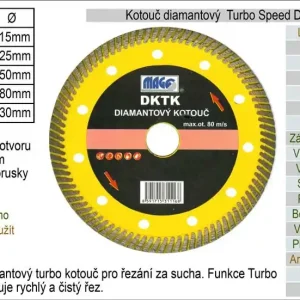 Kotouč diamantový turbo-speed pro úhlové brusky DKTK180 | Skladem