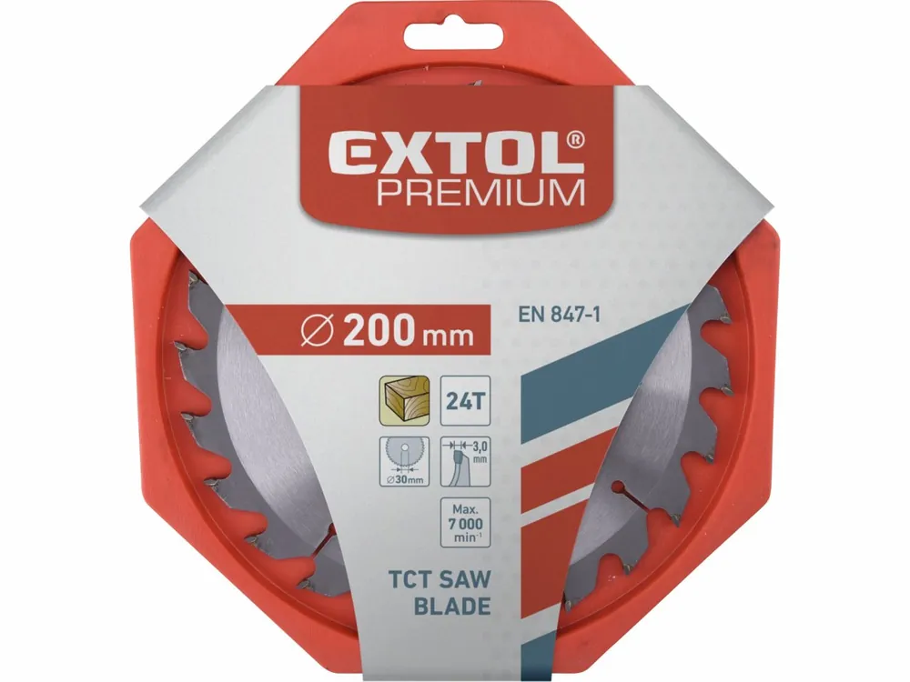 Pospěšte si - kotouč pilový s SK plátky, 200x2,2x30mm, 24T, šířka SK plátků 3,2mm, SK, EXTOL PREMIUM