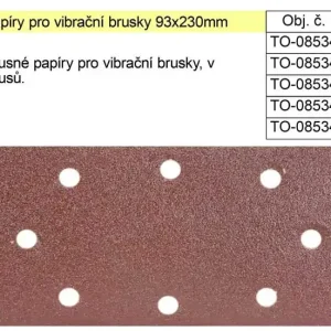 Brusné papíry pro vibrační brusky 93x230mm P40 balení 5 kusů - Právě dorazilo