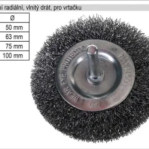Nejlepší cena | Kartáč rotační radiální 63mm vlnitý drát pro vrtačk