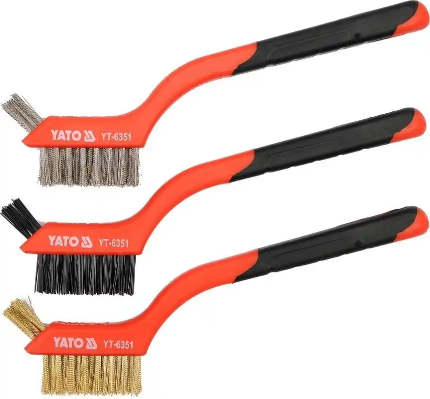 YATO Drátěné kartáče 180 mm sada 3 kusy mosaz nerez nylon | Výhodná cena