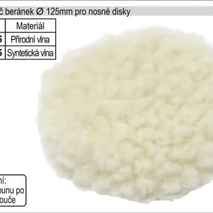 Leštící kotouč beránek 125mm ze syntetické vlny, aretace stahovací šňůrkou - Cena od výrobce