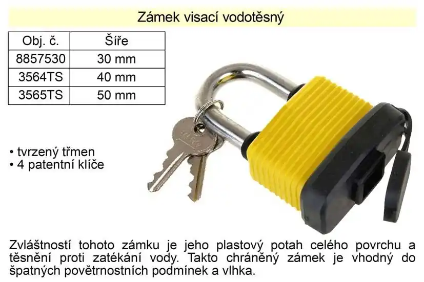 Ihned k dispozici | Zámek visací vodotěsný 40 mm
