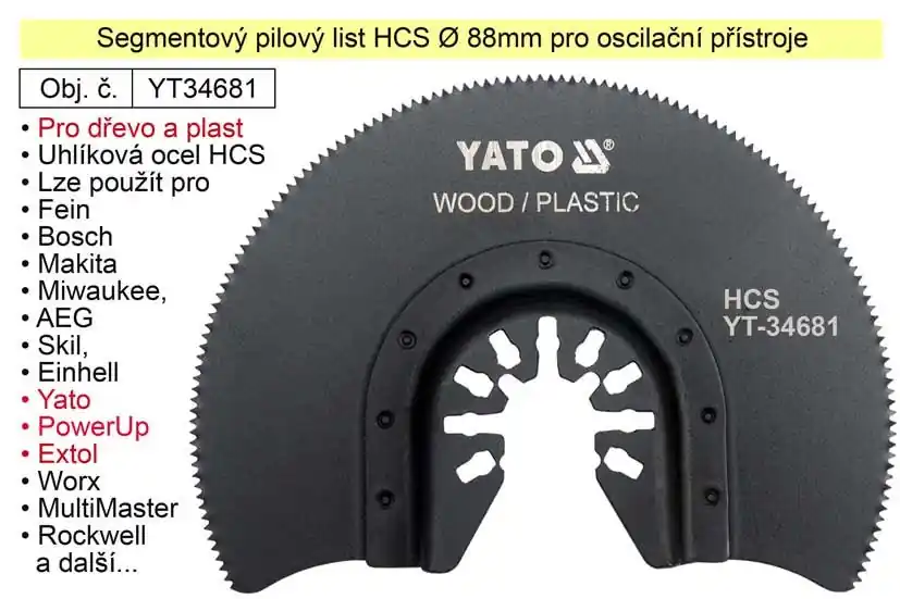 Výprodej - Segmentový pilový list HSS 88mm oscilační, pro ocel, dřevo, lamináty