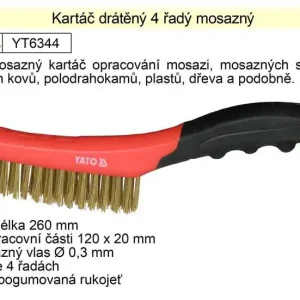 Výhodná nabídka | Kartáč mosazný ruční plastový 4 řadý Yato
