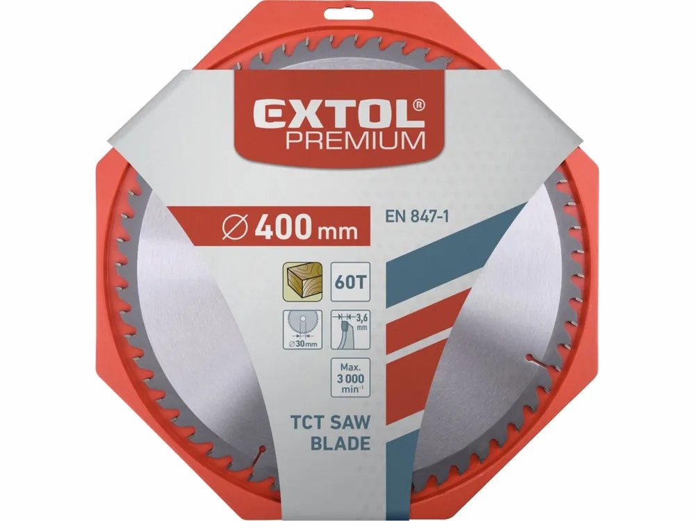 kotouč pilový s SK plátky, 400x2,8x30mm, 60T, šířka SK plátků 3,8mm, SK, EXTOL PREMIUM - Objednejte nyní