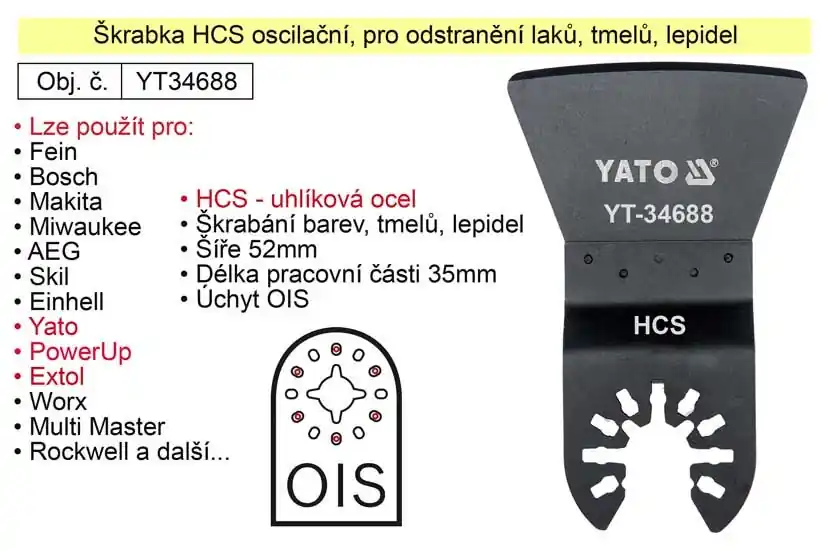 Doporučujeme | Škrabka HCS oscilační, pro odstranění laků, tmelů, lepidel