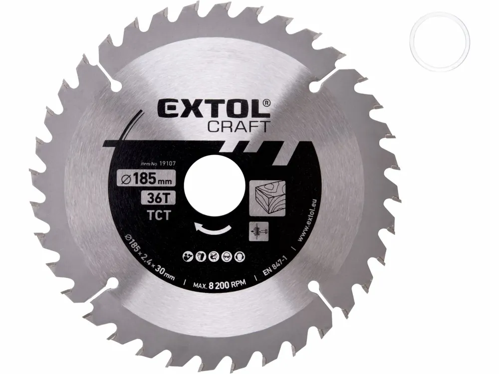 EXTOL CRAFT kotouč pilový s SK plátky, O 185x2,4x30mm, 36T 19107 | Cenový hit