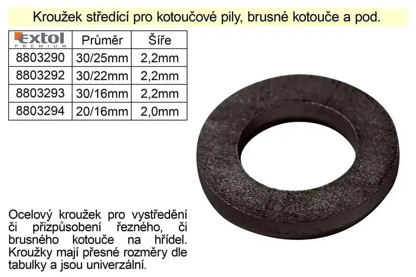 Super nabídka | Redukční kroužek středící průměr 18,5/15mm
