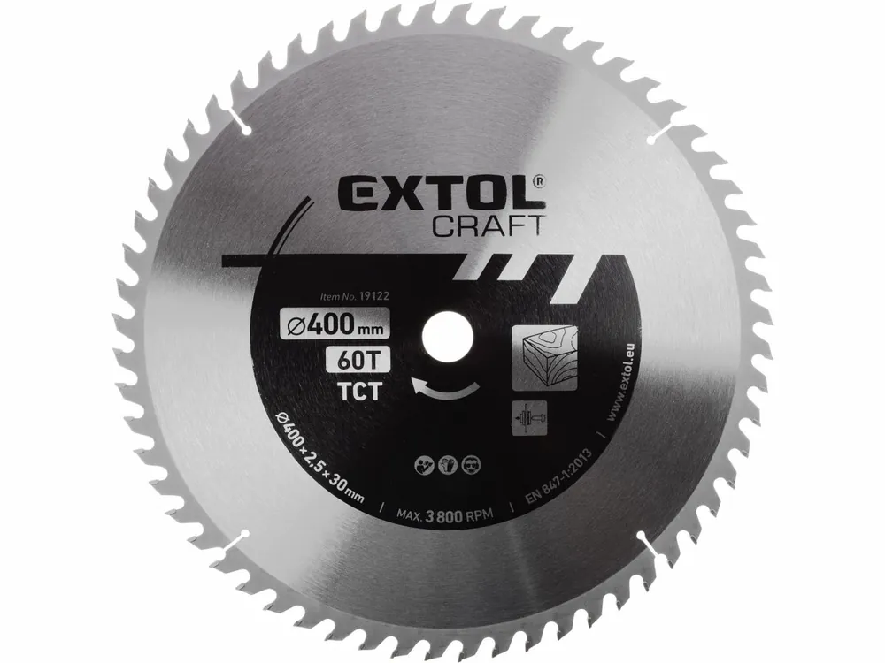 Profesionální kvalita | EXTOL CRAFT kotouč pilový s SK plátky, O 400x3,5x30mm, 60T 19122