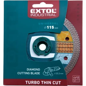 kotouč diamantový řezný turbo Thin Cut, 115x22,2mm, suché i mokré řezání, EXTOL INDUSTRIAL - Ušetřete více