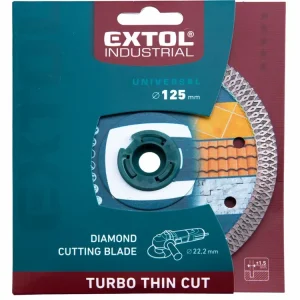 kotouč diamantový řezný turbo Thin Cut, 125x22,2mm, suché i mokré řezání, EXTOL INDUSTRIAL | Novinka v sortimentu