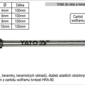 Vrták do skla a keramiky průměr 4mm Yato | Premium