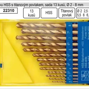 Skvělé hodnocení | Vrtáky do kovu s titanovým povlakem 2-8mm HSS sada 13 kusů