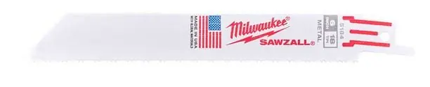Do vyprodání zásob | 1ks-MILWAUKEE Sawzall pilový plátek na kov 150mm,24TPI,, pro mečové pily ocasky