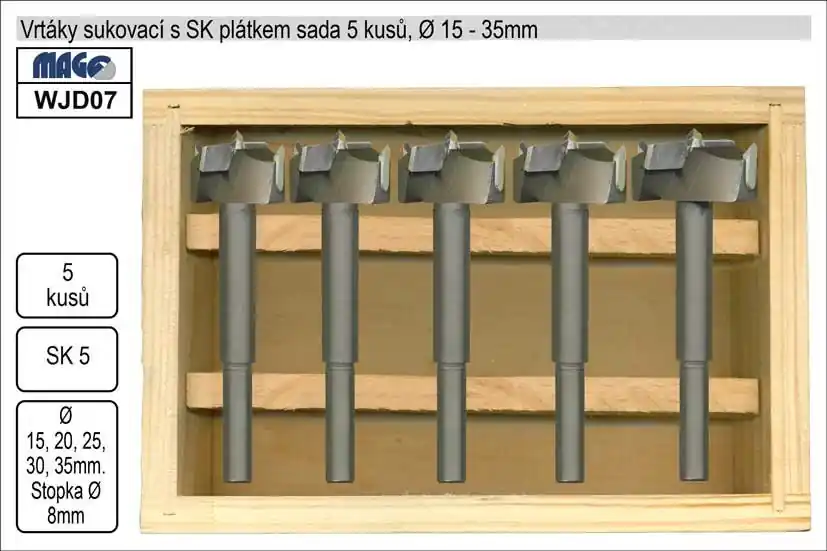 Jen tento týden - Vrtáky sukovací Magg s 15-35mm vidiové sada 5 kusů, sukovníky