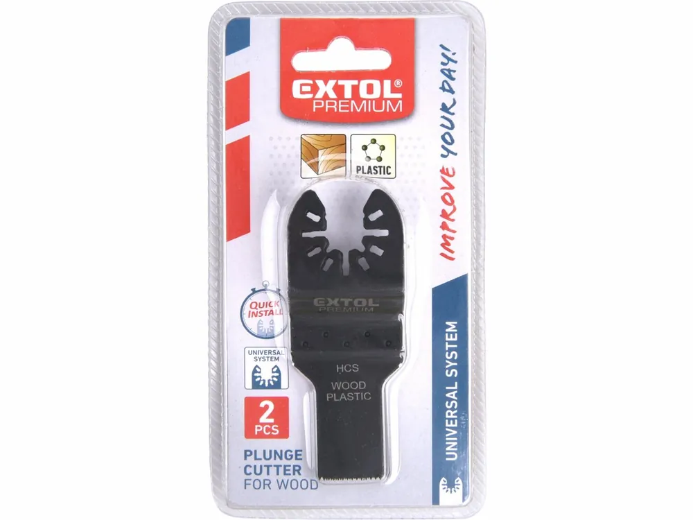 list pilový zanořovací na dřevo 2ks, 20mm, HCS, EXTOL PREMIUM | Omezené zásoby