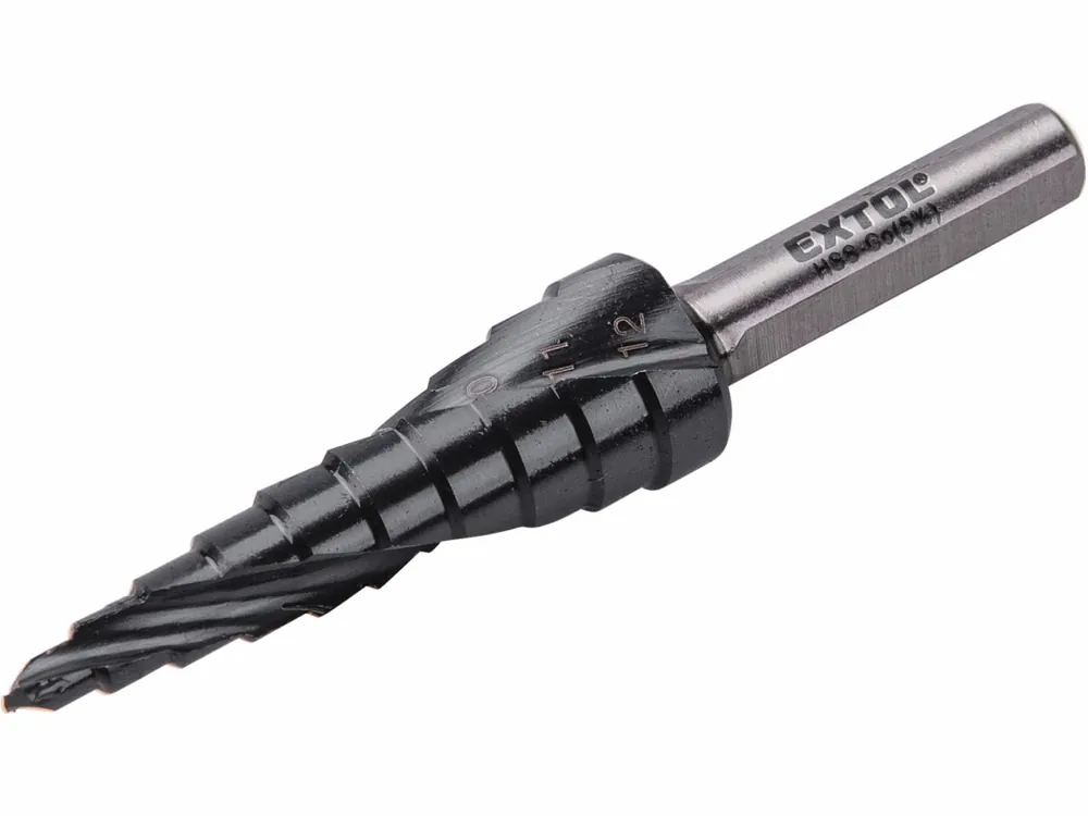 Outlet - EXTOL INDUSTRIAL Vrták stupňovitý, cobaltový, 3-12mm, HSS-Co 5%, s lamačem třísek