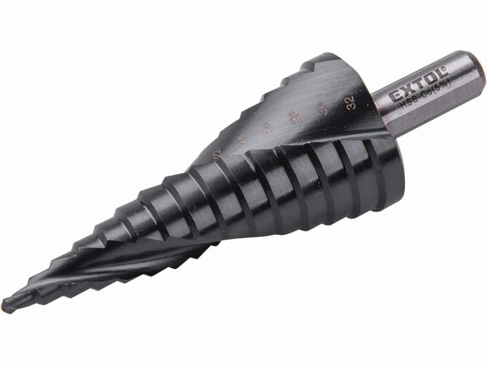 Nabídka | EXTOL INDUSTRIAL Vrták stupňovitý, cobaltový, 4-32mm, HSS-Co 5%, s lamačem třísek