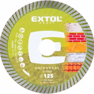 Jen tento týden - EXTOL CRAFT kotouč diamantový řezný, turbo - suché i mokré řezání, O 125x22,2x2mm 903052