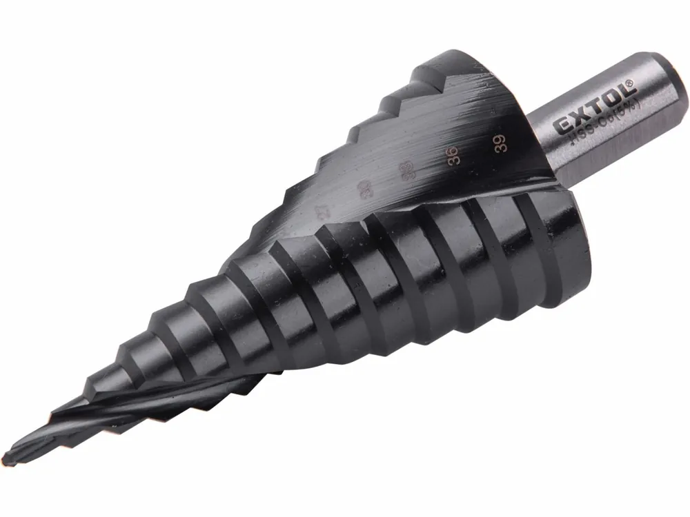 Velmi žádaný produkt | EXTOL INDUSTRIAL Vrták stupňovitý, cobaltový, 4-39mm, HSS-Co 5%, s lamačem třísek