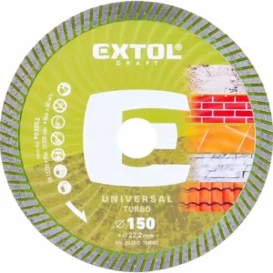 EXTOL CRAFT kotouč diamantový řezný, turbo - suché i mokré řezání, O 150x22,2x2,4mm 903053 - Outlet