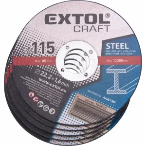 kotouče řezné na kov, 5ks, 115x1,6x22,2mm, EXTOL CRAFT - Super cena
