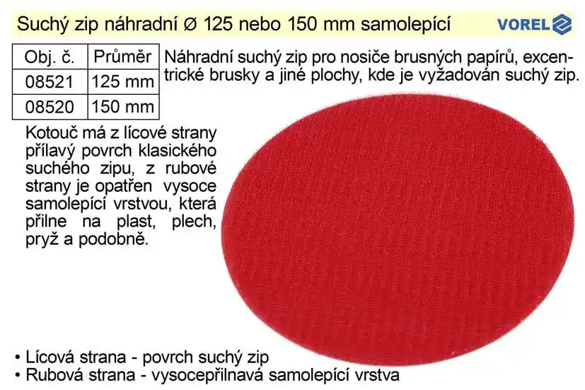 Suchý zip náhradní průměr 150 mm samolepící - Výhodný nákup