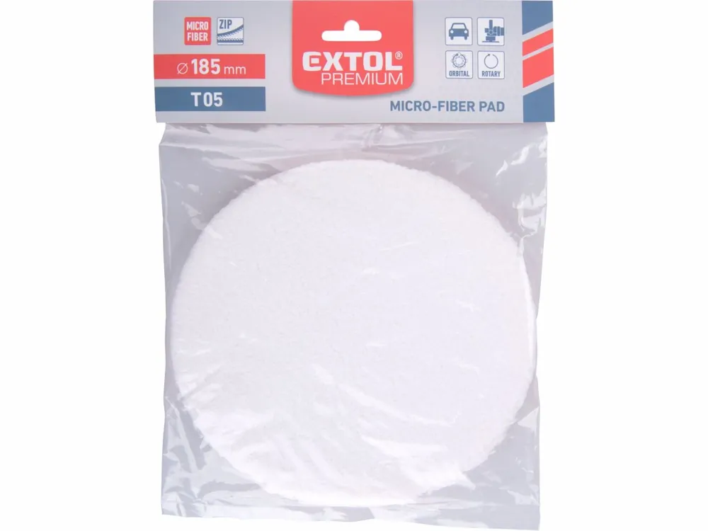 EXTOL PREMIUM kotouč leštící, mikrovlákno, T05, 185mm, suchý zip - Právě uvedeno na trh