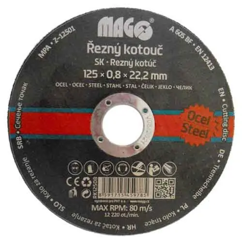 Kotouč řezný na ocel 125x0,8mm MAGG - Špičkový produkt
