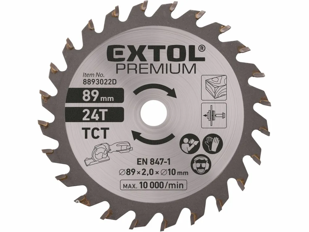 Oblíbený produkt - EXTOL PREMIUM kotouč pilový s SK plátky, 89×2,0×10mm, 24T 8893022D