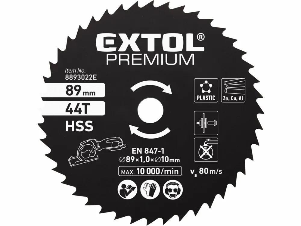 EXTOL PREMIUM kotouč pilový HSS, ?89×1×10mm, 44T 8893022E | Skvělá nabídka