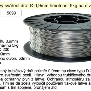Kvalitní produkt - Drát svařovací trubičkový 0,9mm/5kg na ocel