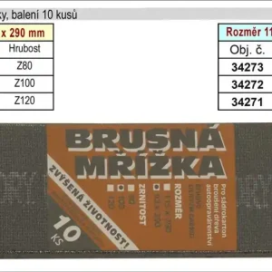 Brusné mřížky 93x290mm hrubost 120 balení 10 kusů - Do vyprodání zásob