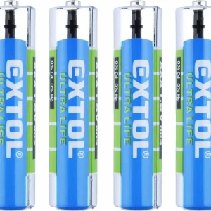EXTOL ENERGY Tužkové baterie AAA 1,5V (LR03) ZnCl balení 4ks | Do košíku
