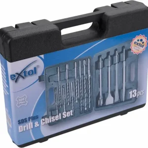 vrtáky a sekáče SDS PLUS, sada 13ks, 250mm , plochý 20 a 40mm, špičatý, drážkovací, vrták - Špičkový produkt