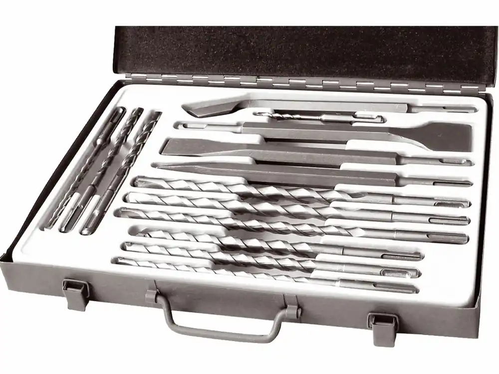 Slevy - vrtáky a sekáče SDS PLUS, sada 14ks, sekáče 250mm plochý 20 a 40mm, špičatý, drážkovací