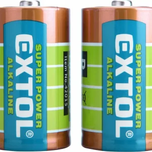 EXTOL ENERGY Tužkové baterie D 1,5V (LR20) alkalické, balení 2ks - Končí brzy