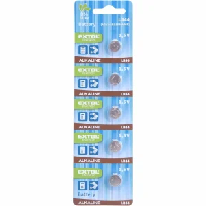 Špičkový produkt | EXTOL ENERGY Knoflíkové baterie 1,5V (LR44) alkalické, balení 5ks