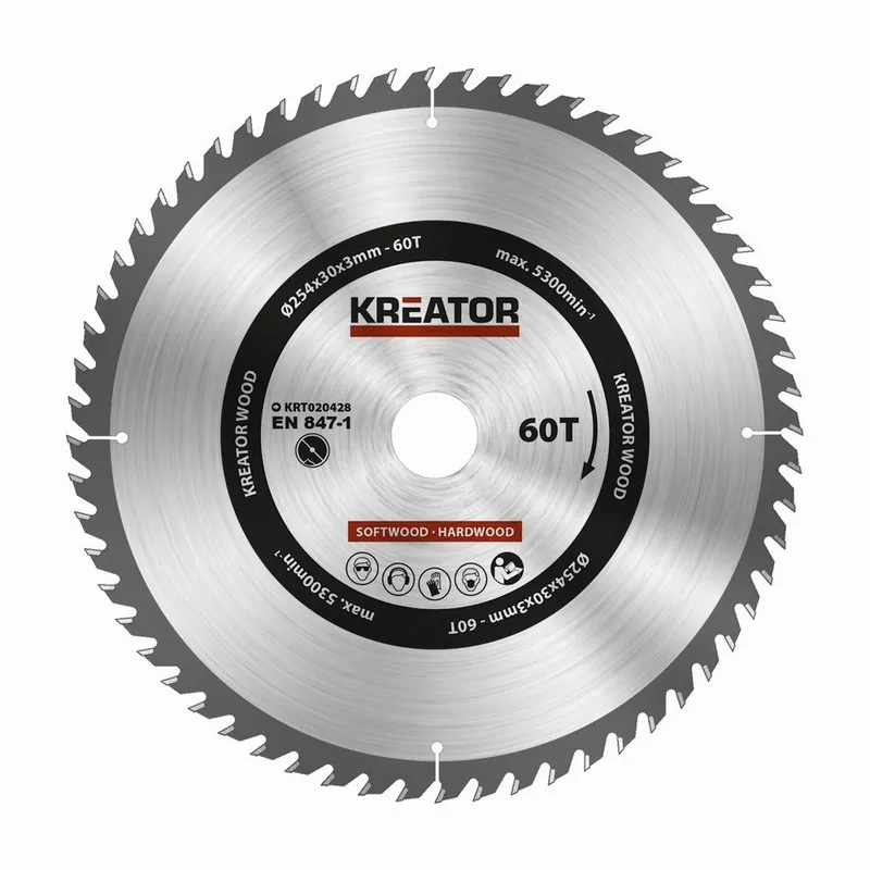 Novinka | KREATOR kotouč pilový s SK plátky, 254x3x30mm, 60T
