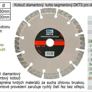Kotouč diamantový turbo-segmentový pro úhlové brusky DKTS230 - Nejprodávanější