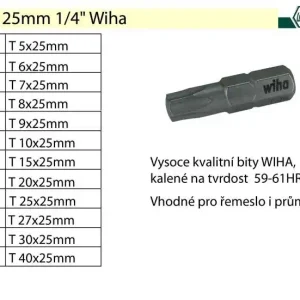 Bit Torx T10x25mm 1/4" Wiha Standard - Akční nabídka