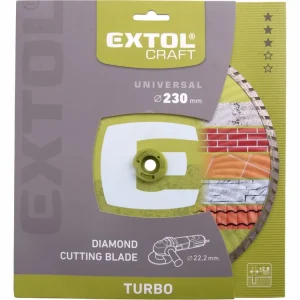 kotouč diamantový řezný turbo, 230x22,2mm, suché i mokré řezání, EXTOL CRAFT - Do košíku