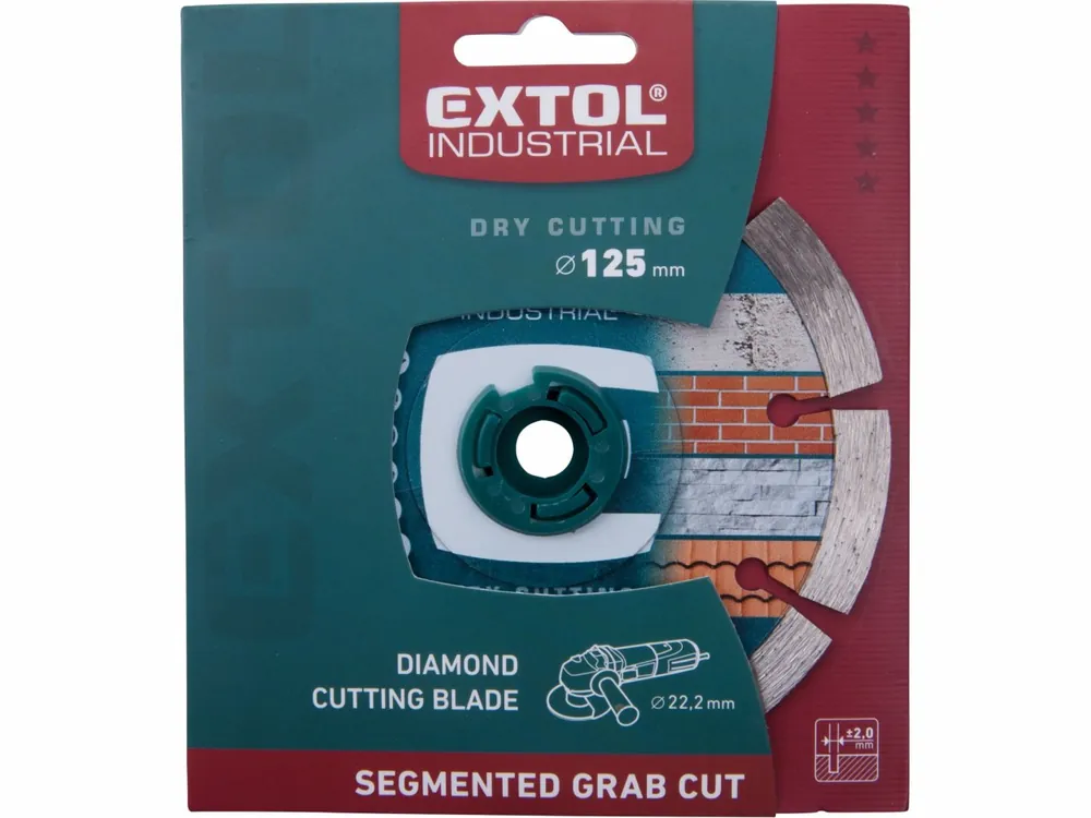 Cenová bomba - kotouč diamantový řezný segmentový Grab Cut, 125x22,2mm, suché řezání, EXTOL INDUSTRIAL