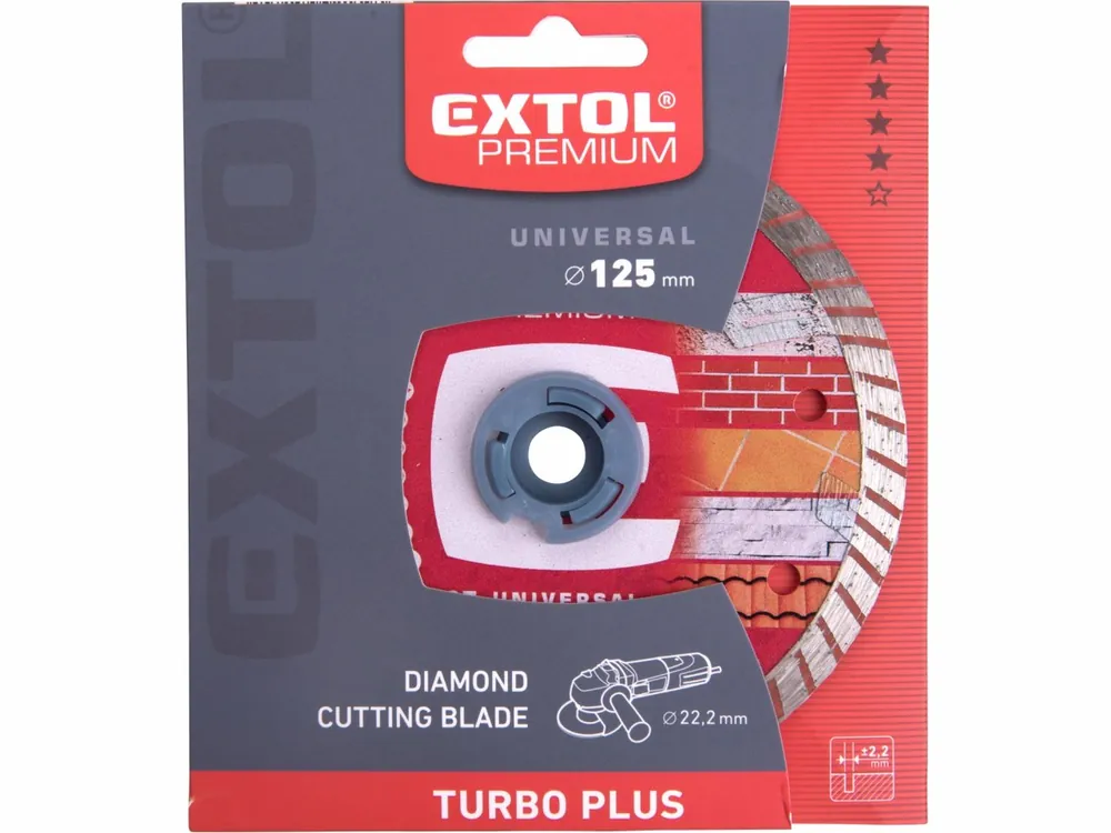 kotouč diamantový řezný turbo plus, 125x22,2mm, suché i mokré řezání, EXTOL PREMIUM - Nabídka
