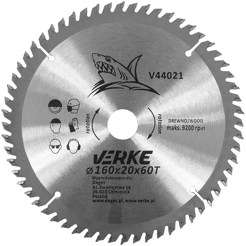 Akce končí brzy - VERKE Pilový kotouč s SK plátky 160x20mm 60 zubů + redukce 12,7/16mm